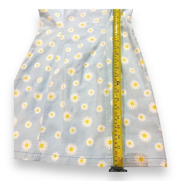 Peach Love California Daisy Denim Dress Sz S 90’s Overall Dress - Picture 4 of 7